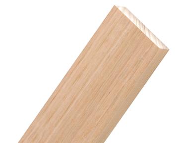 Close-up of a Tasmanian Oak timber board angled against a white background