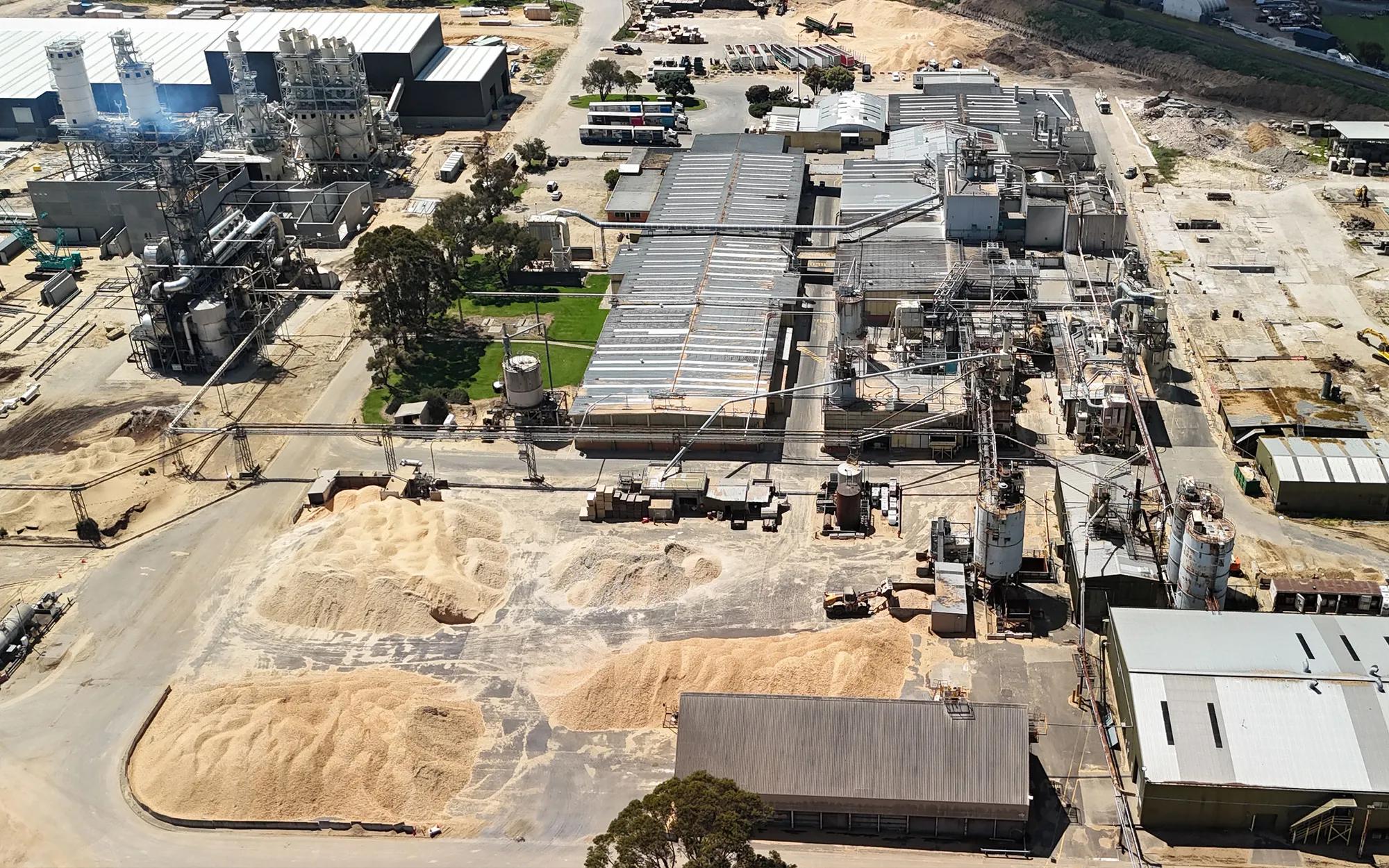 Aerial photograph of the Mount Gambier building construction in progress