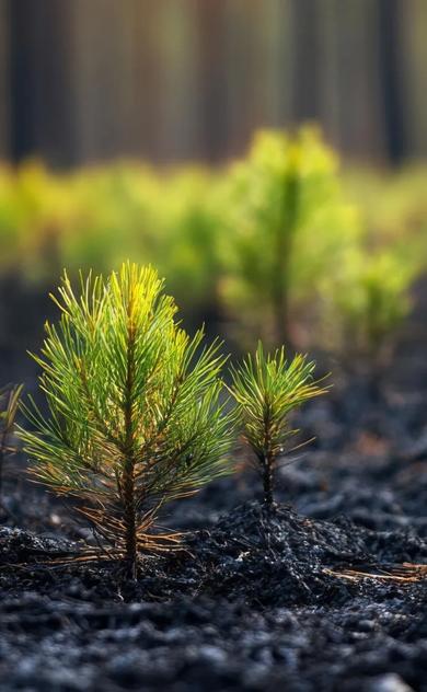 Plants growing in soil