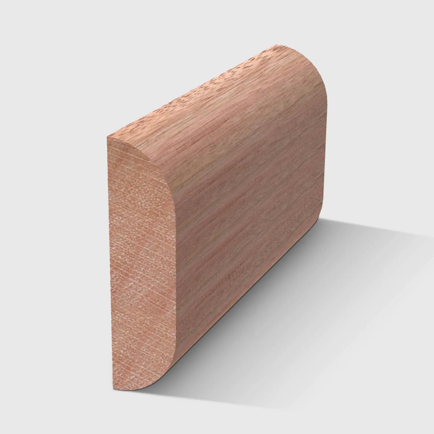 A timber moulding with a curved top and bottom in Meranti 30 x 8mm
