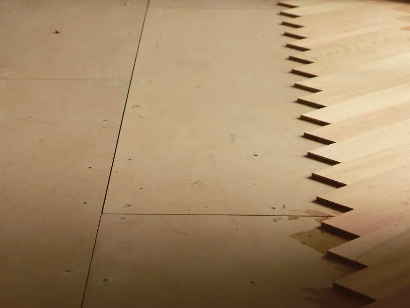Parquetry floor being installed over STRUCTApanel