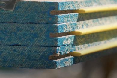 A STRUCTApanel smooth panel corner with blue edge