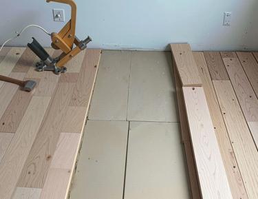 New floor installation in progress