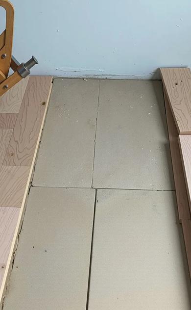 New floor installation in progress
