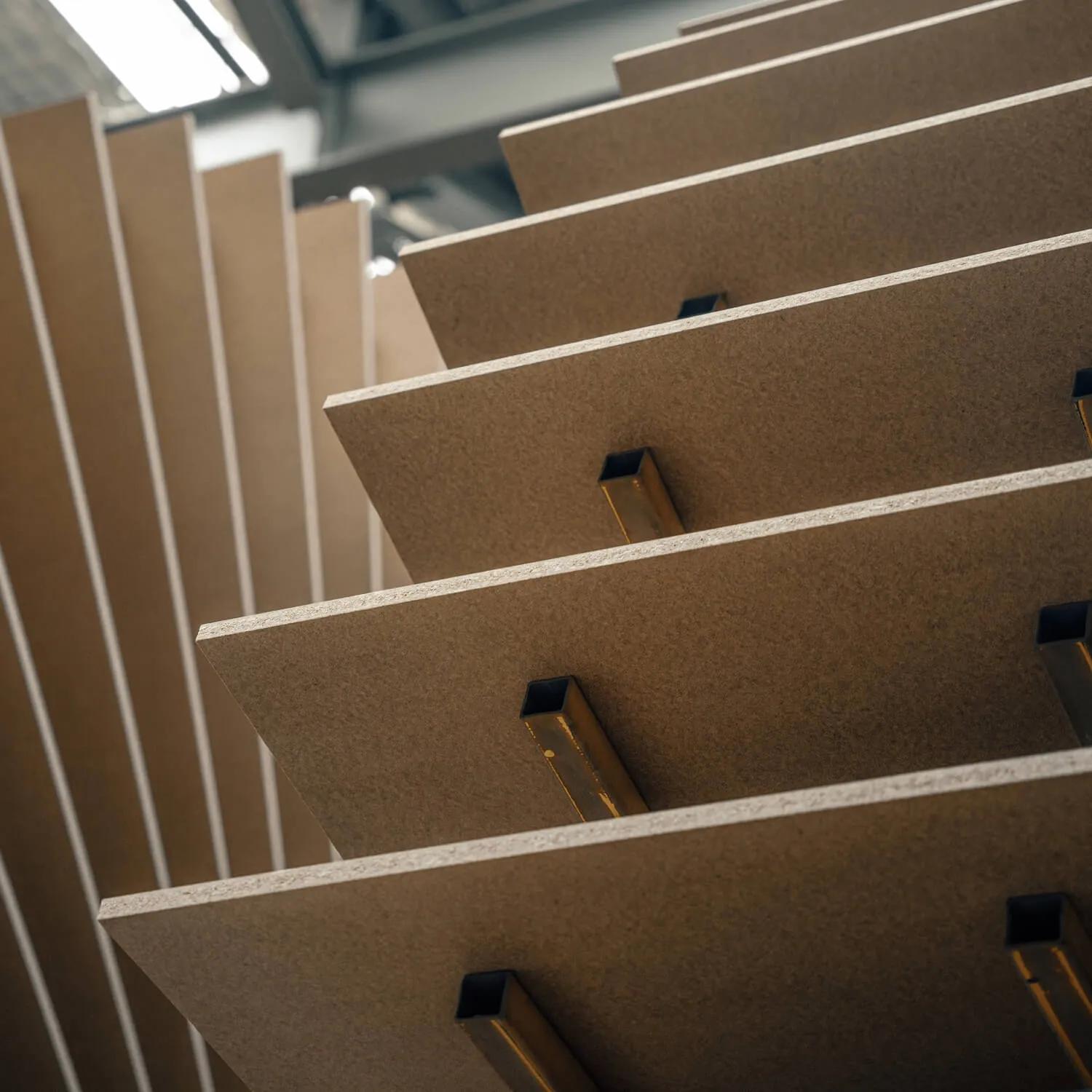 A collection of stacked STRUCTAflor panels