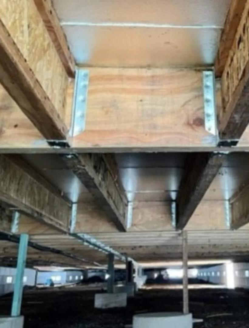 This is a picture of unfinished wooden beams