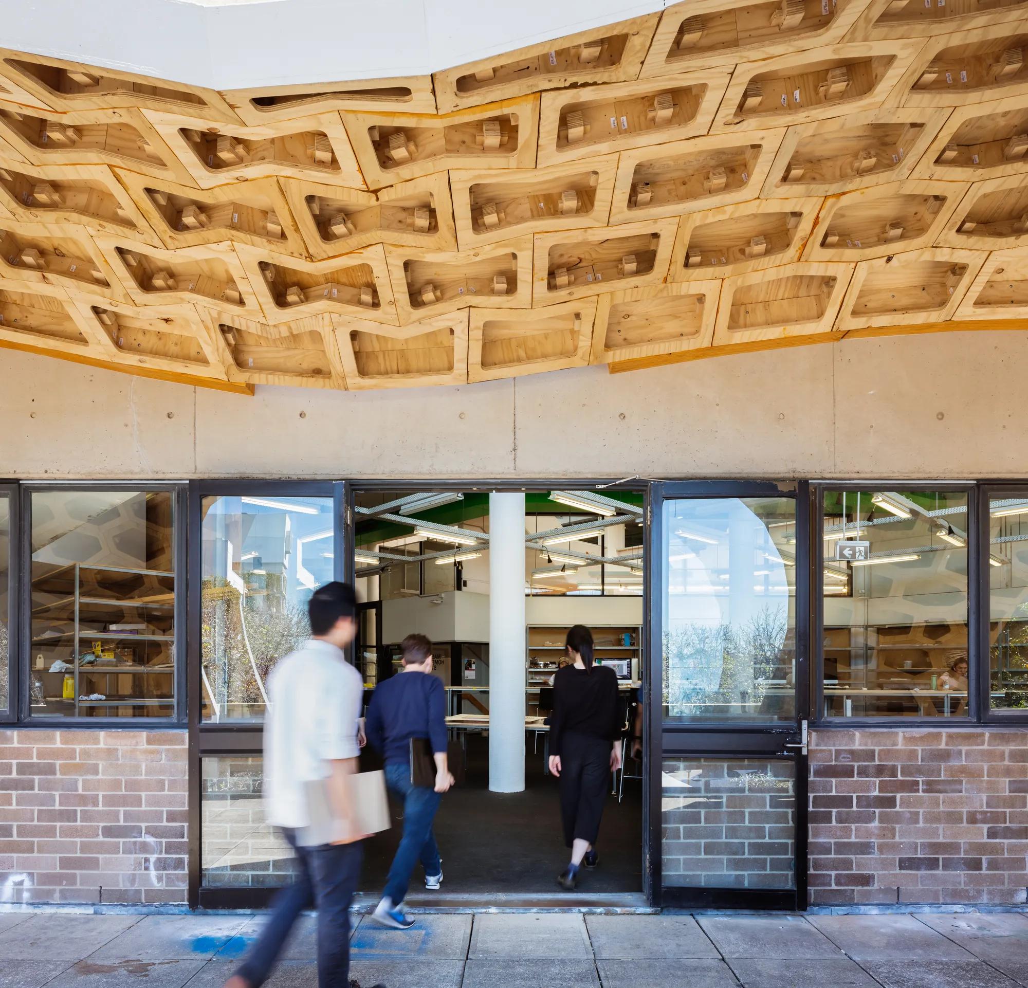 Ecoply plywood at University of Sydney HexBox project