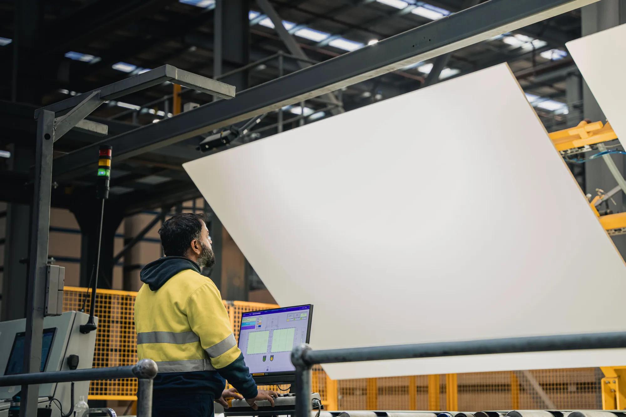 A person working in a factory environment