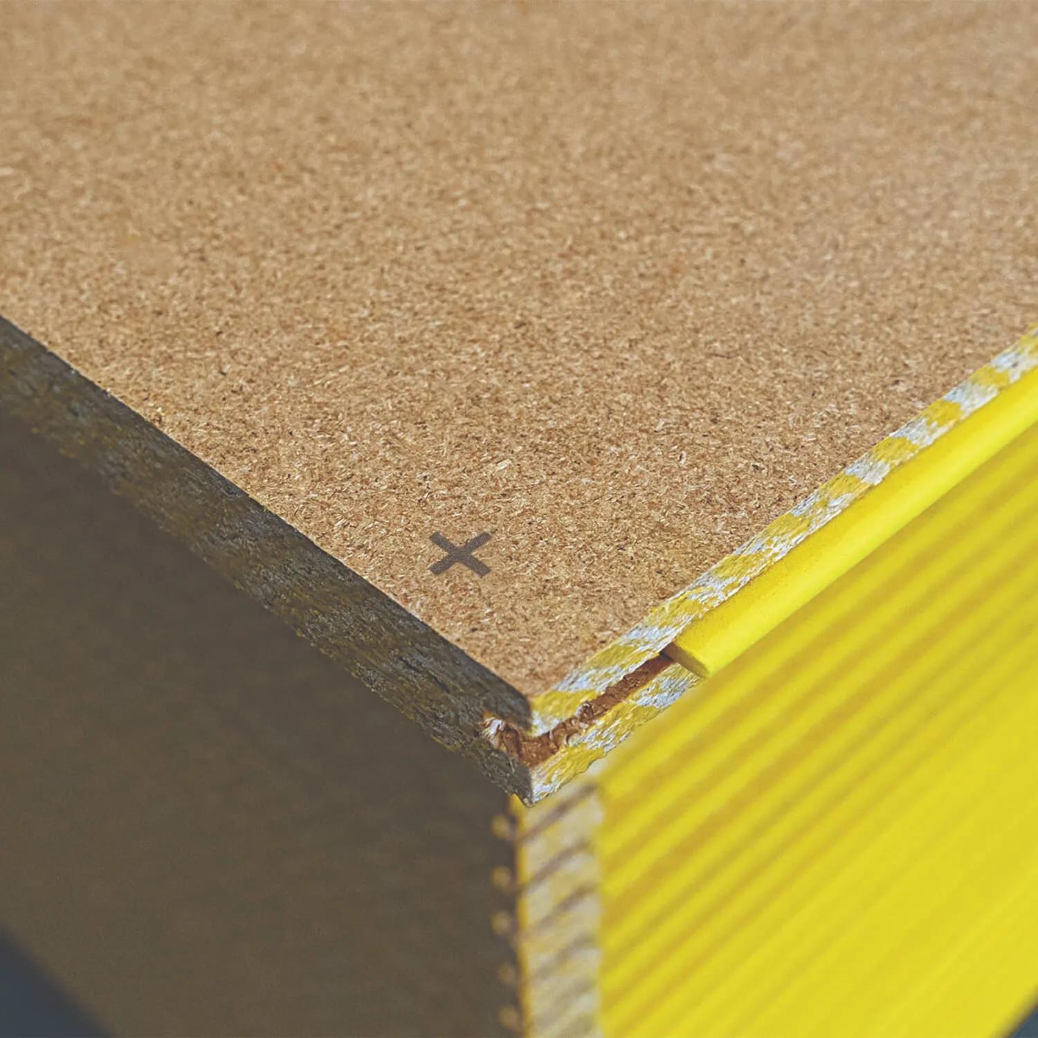 Two close-up views of General Purpose STRUCTAflor panel surfaces