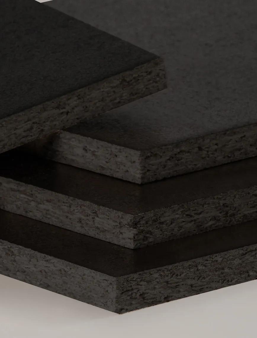 A stack ofSTRUCTApanel black panels corner