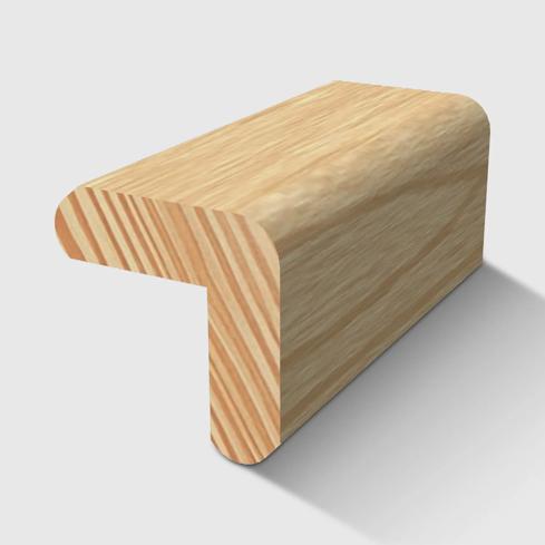 A timber moulding with an L-shaped rebate profile and rounded outer edges in Clear Pine 22 x 22mm