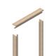 A door jamb set, including two vertical side pieces and one horizontal head piece in Mixed Hardwood