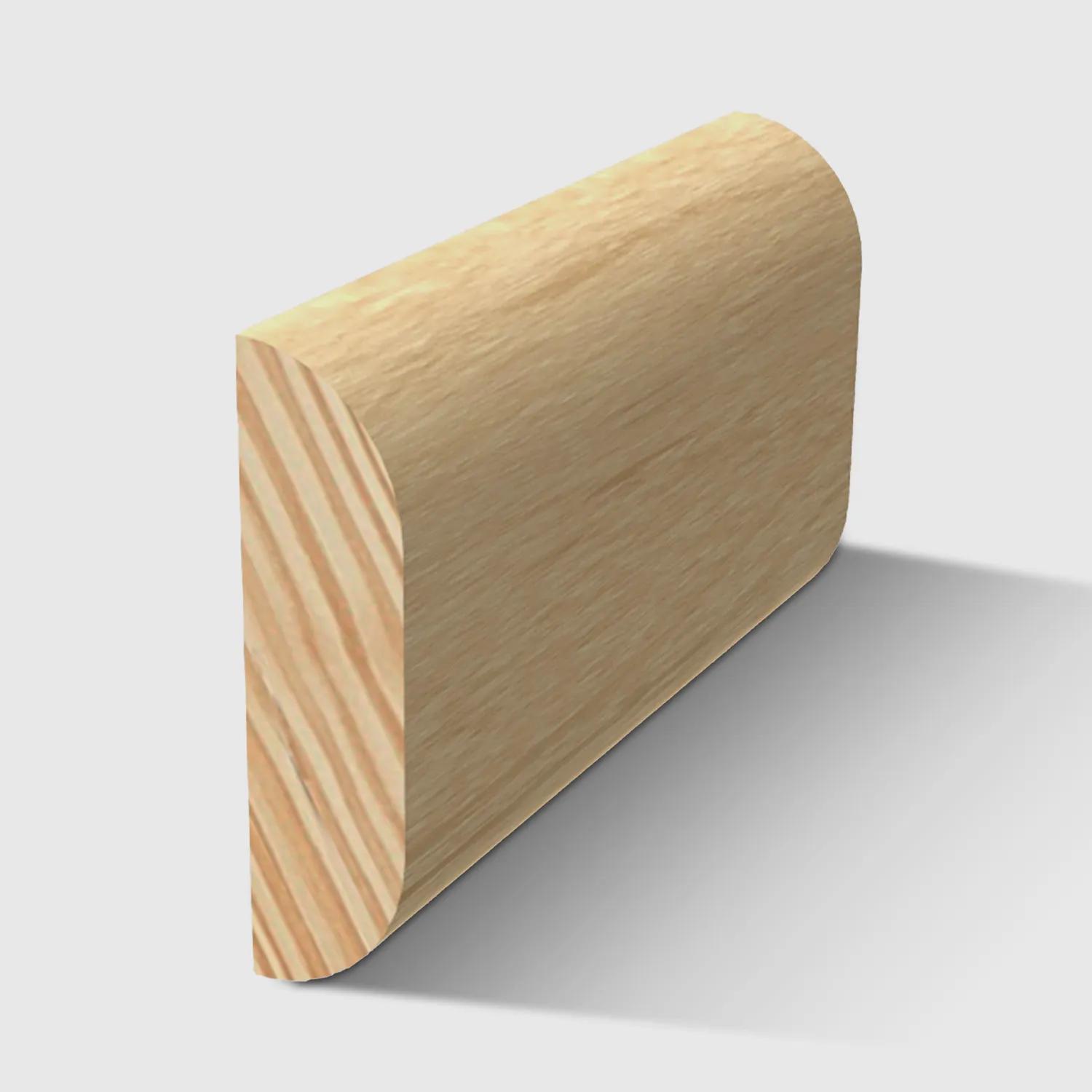 A timber moulding with a curved top and bottom in Clear Pine 30 x 8mm