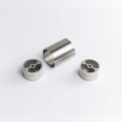 A cylindrical steel joiner in Stainless Steel 50mm 43mm