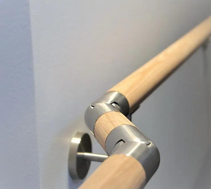 Metal adjustable bend on timber railing