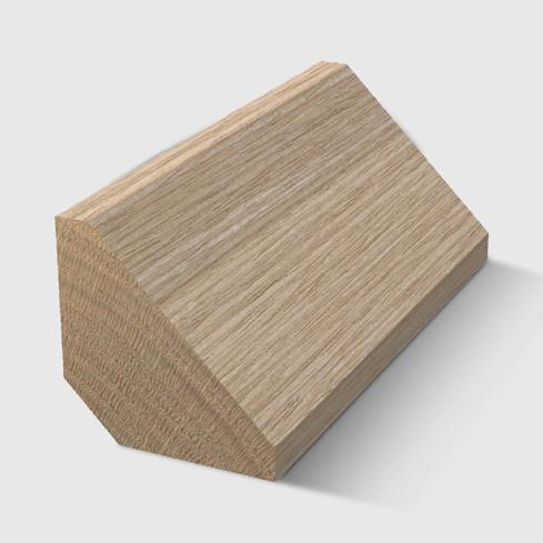 A triangular corner timber moulding in Tasmanian Oak 19 x 19mm 1.8m