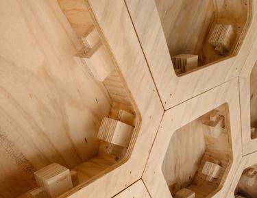 Ecoply plywood at University of Sydney HexBox project