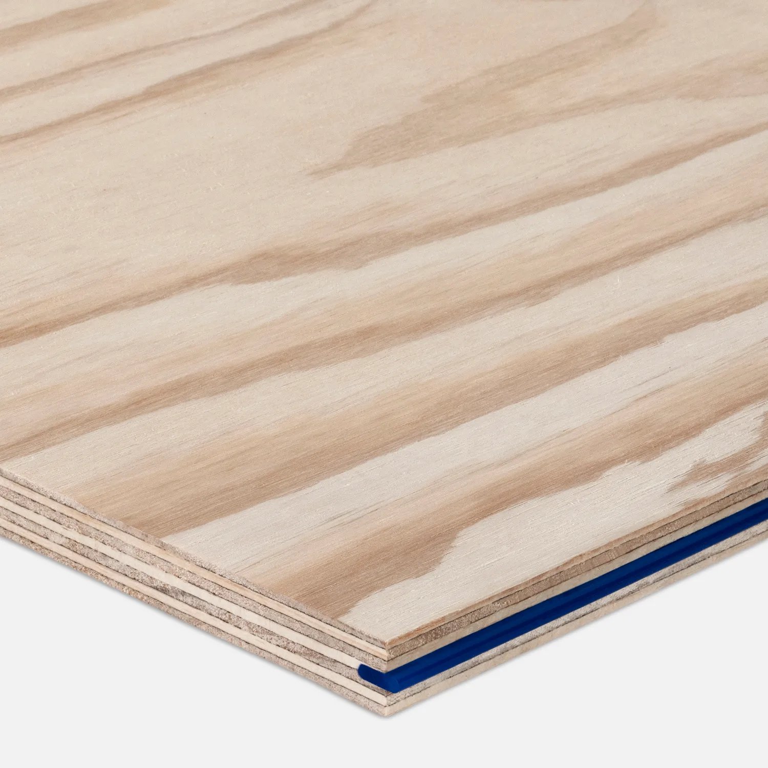 A STRUCTAply panel corner with blue tongue edge