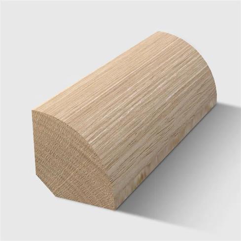A rounded corner timber moulding in Tasmanian Oak 12 x 12mm 2.4m