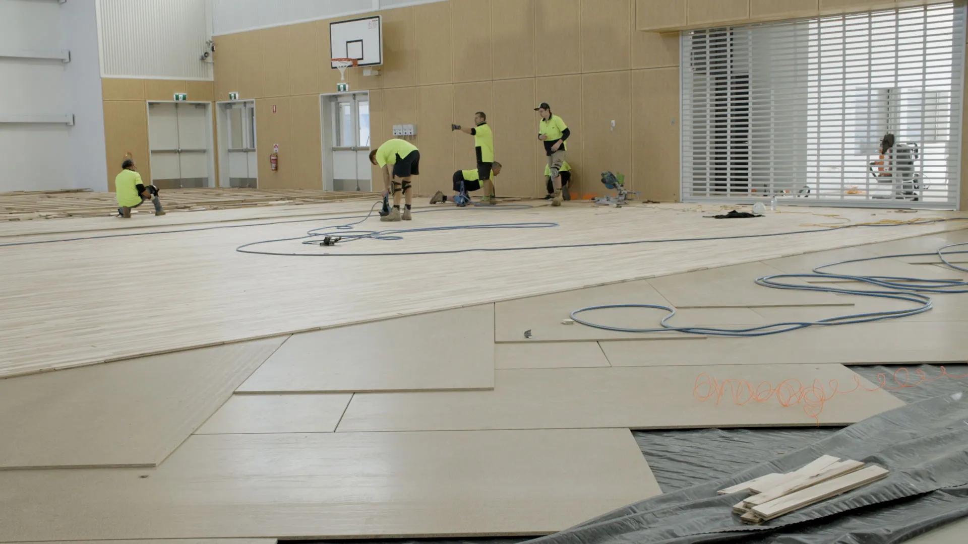 STRUCTApanel Smooth flooring installation in progress