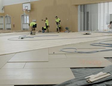 STRUCTApanel Smooth flooring installation in progress