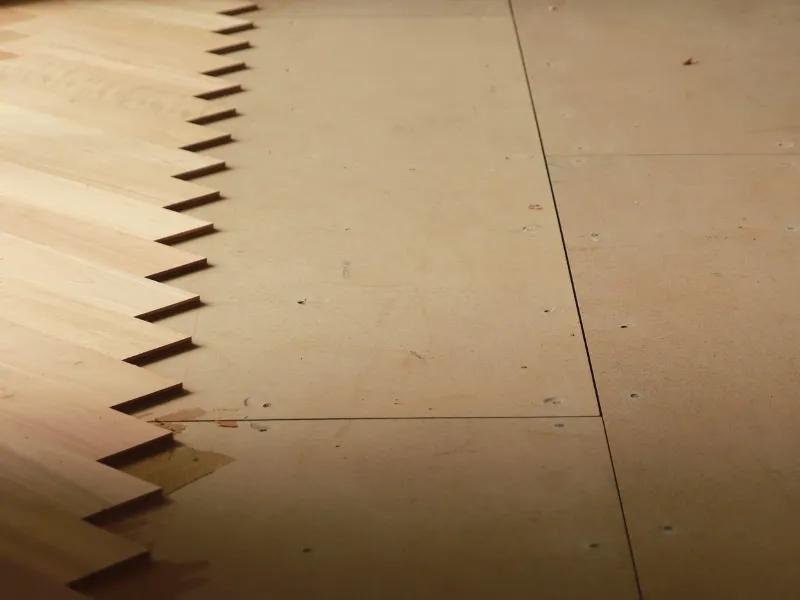 Parquetry floor being installed over STRUCTApanel