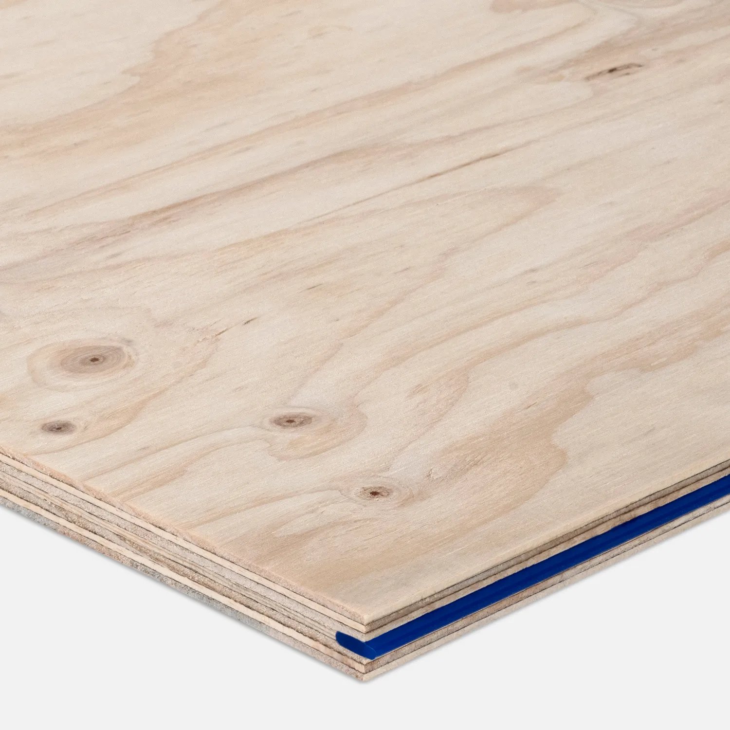 A STRUCTAply panel corner with blue tongue edge