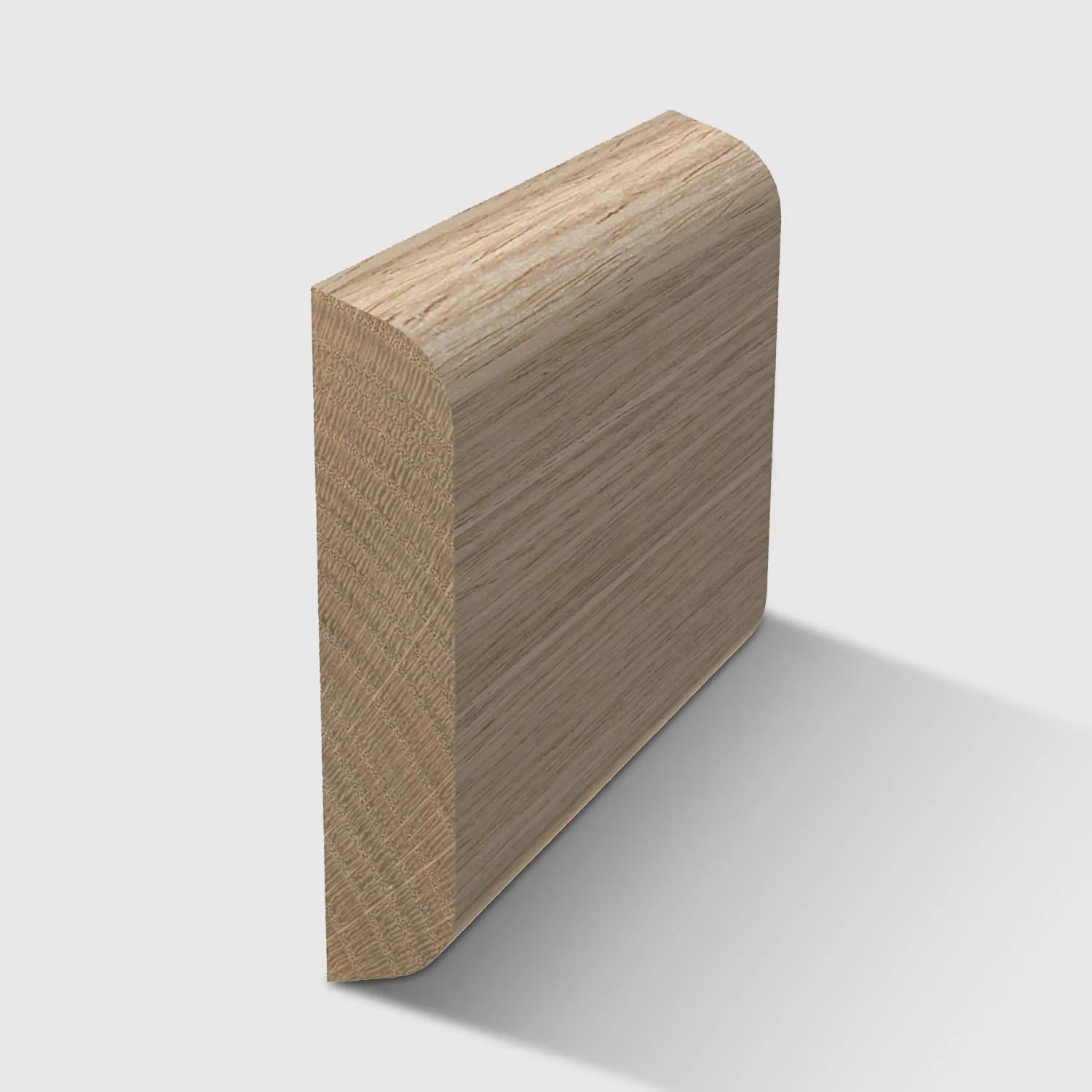 A timber moulding with a curved top and bottom in Tasmanian Oak 40 x 8mm
