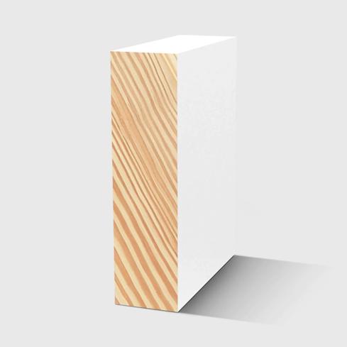 A rectangle timber moulding in Primed FJ Pine 67 x 18mm