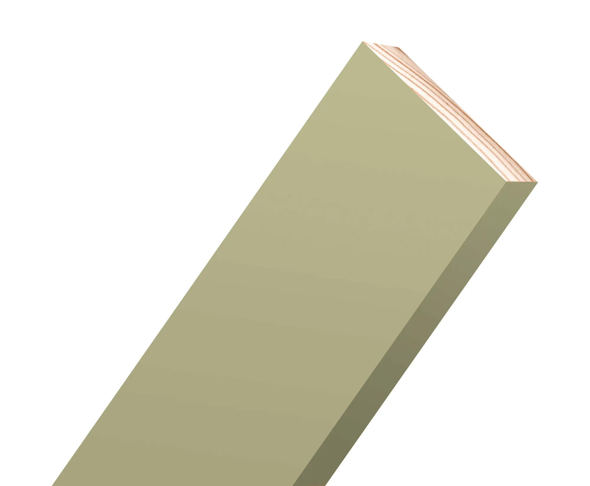 Close-up of a H3 Prime finger-jointed pine timber board angled against a white background