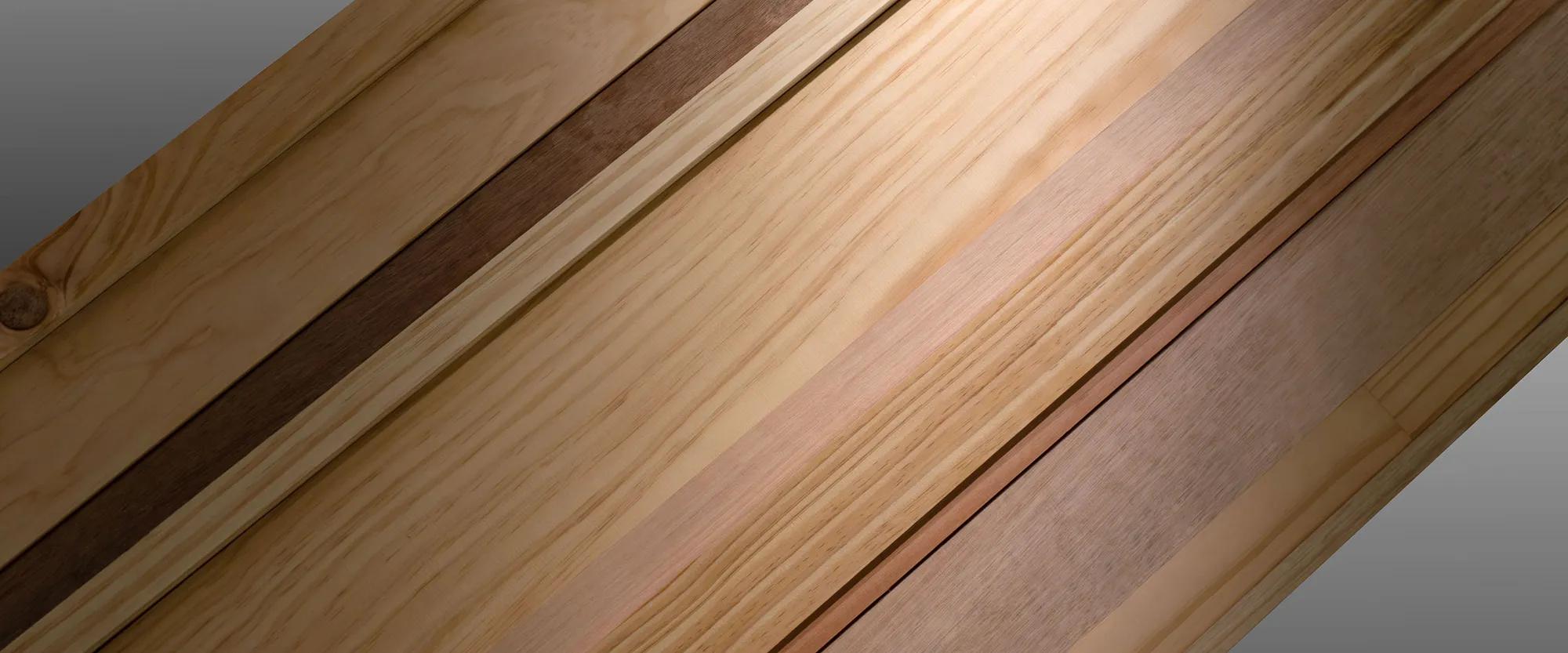 A section of hardwood flooring with a visible seam between boards