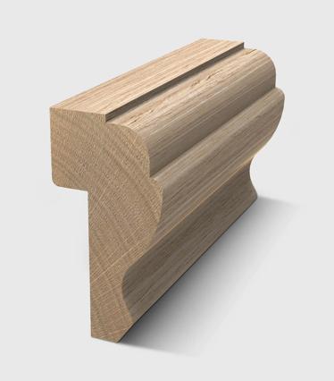 A timber moulding with multiple ornate concave and convex profile in Tasmanian Oak 30 x 15mm 3.0m