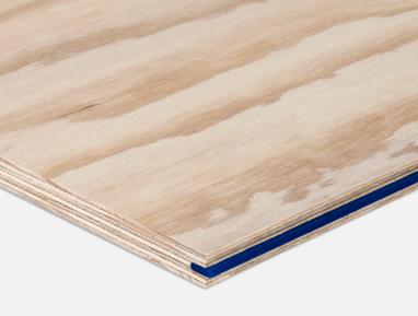 A STRUCTAply panel corner with blue tongue edge