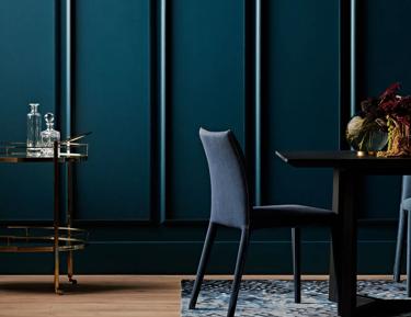 Dark blue modern interior wall