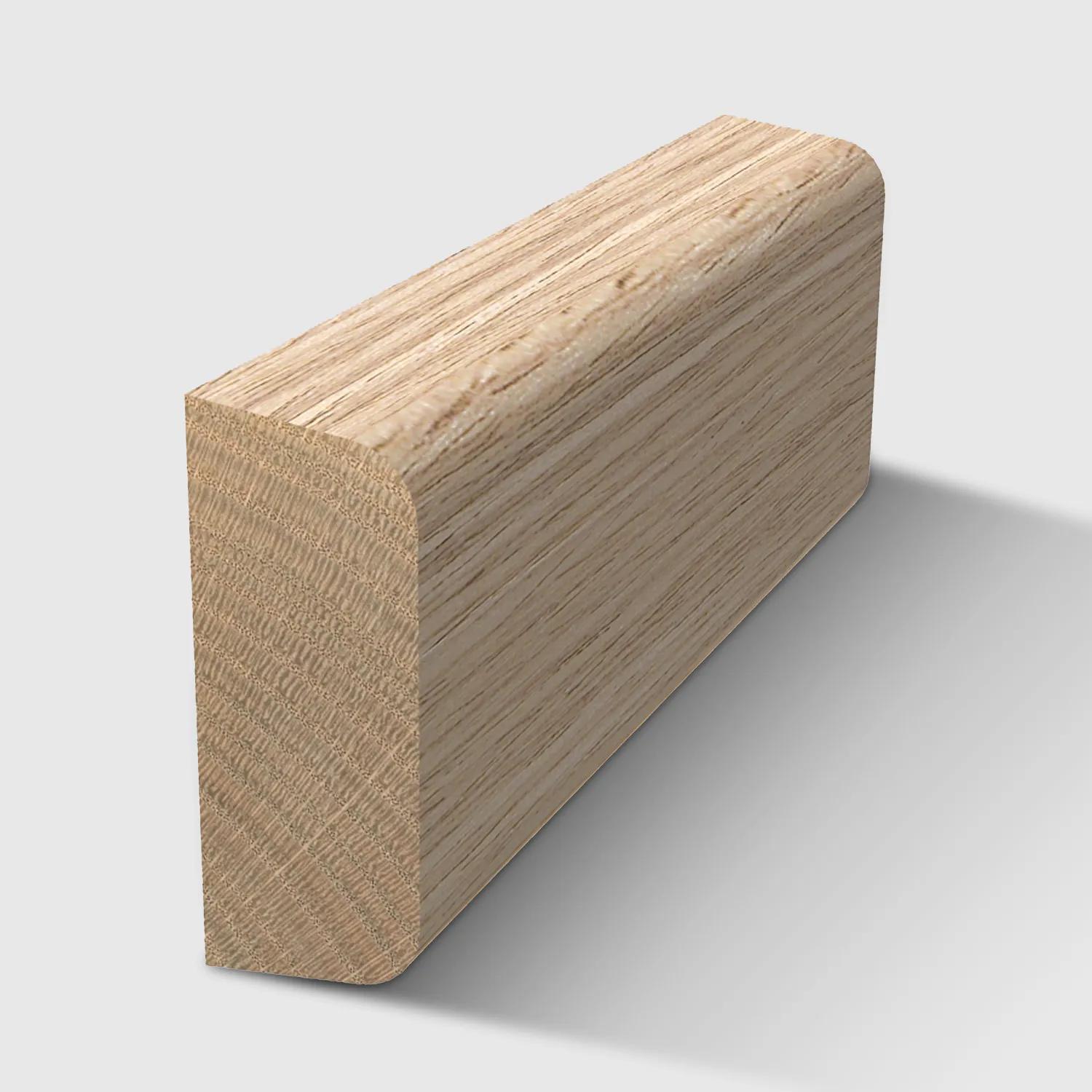 A  timber moulding with a curved top and bottom in Tasmanian Oak 20 x 8mm