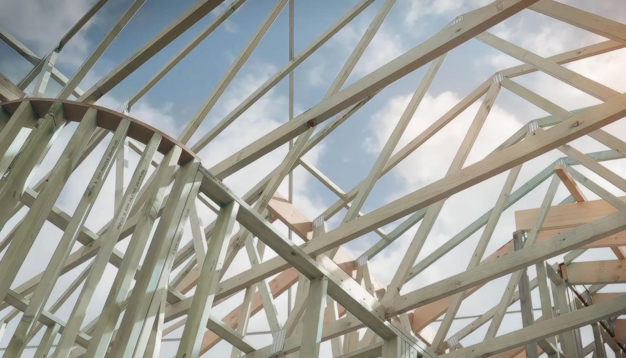 A wooden structure under construction