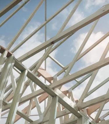 A wooden structure under construction