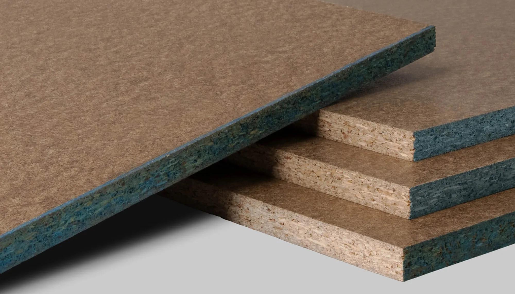 A stack of STRUCTApanel smooth panel corner with blue edge