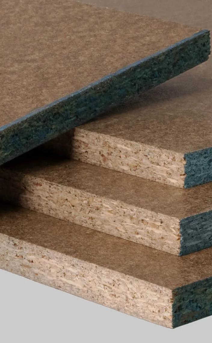 A stack of STRUCTApanel smooth panel corner with blue edge