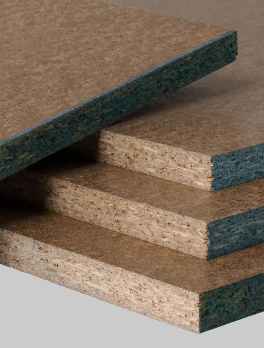 A stack of STRUCTApanel smooth panel corner with blue edge