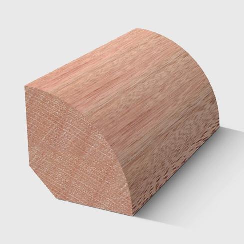A rounded corner timber moulding in Meranti 23 x 23mm 1.8m
