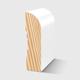 A timber moulding with a curved top and a small recessed groove on the back in Primed FJ Pine 66 x 18mm