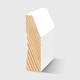 A timber skirting board with an angled top edge and a small stepped detail near the back in Primed FJ Pine 66 x 18mm