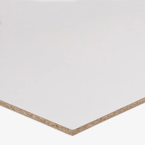 A particleboard panel 9mm White