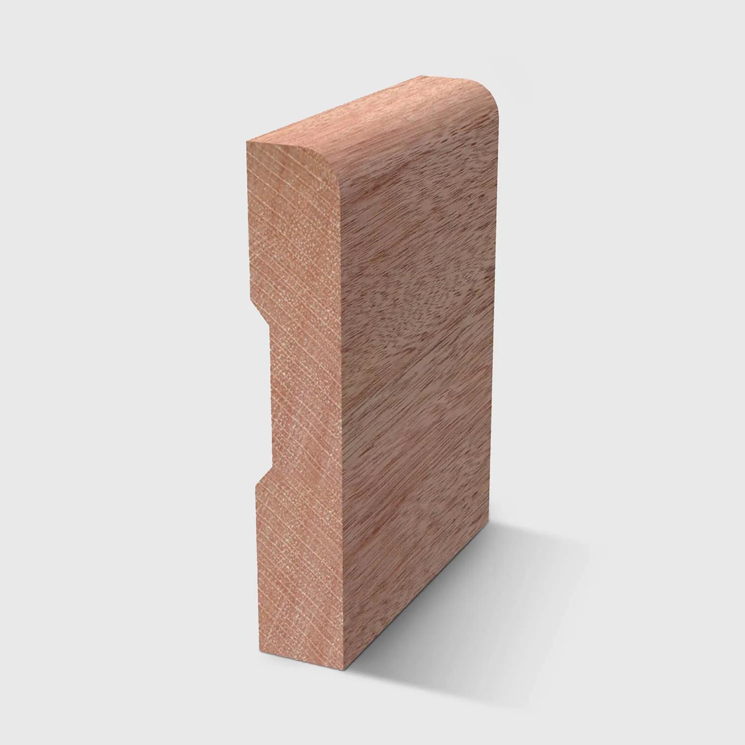 A smooth, rounded top edge Timber profile in Meranti 66 x 12mm