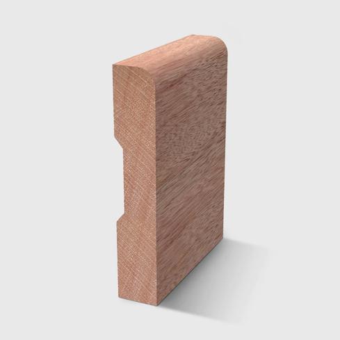 A smooth, rounded top edge Timber profile in Meranti 66 x 12mm