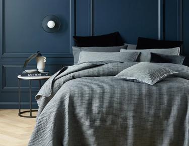 Dark blue bedroom wall