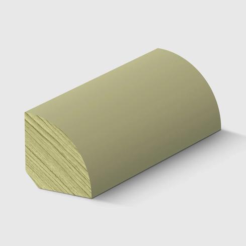 A rounded corner timber moulding in H3 Primed Pine 23 x 23mm