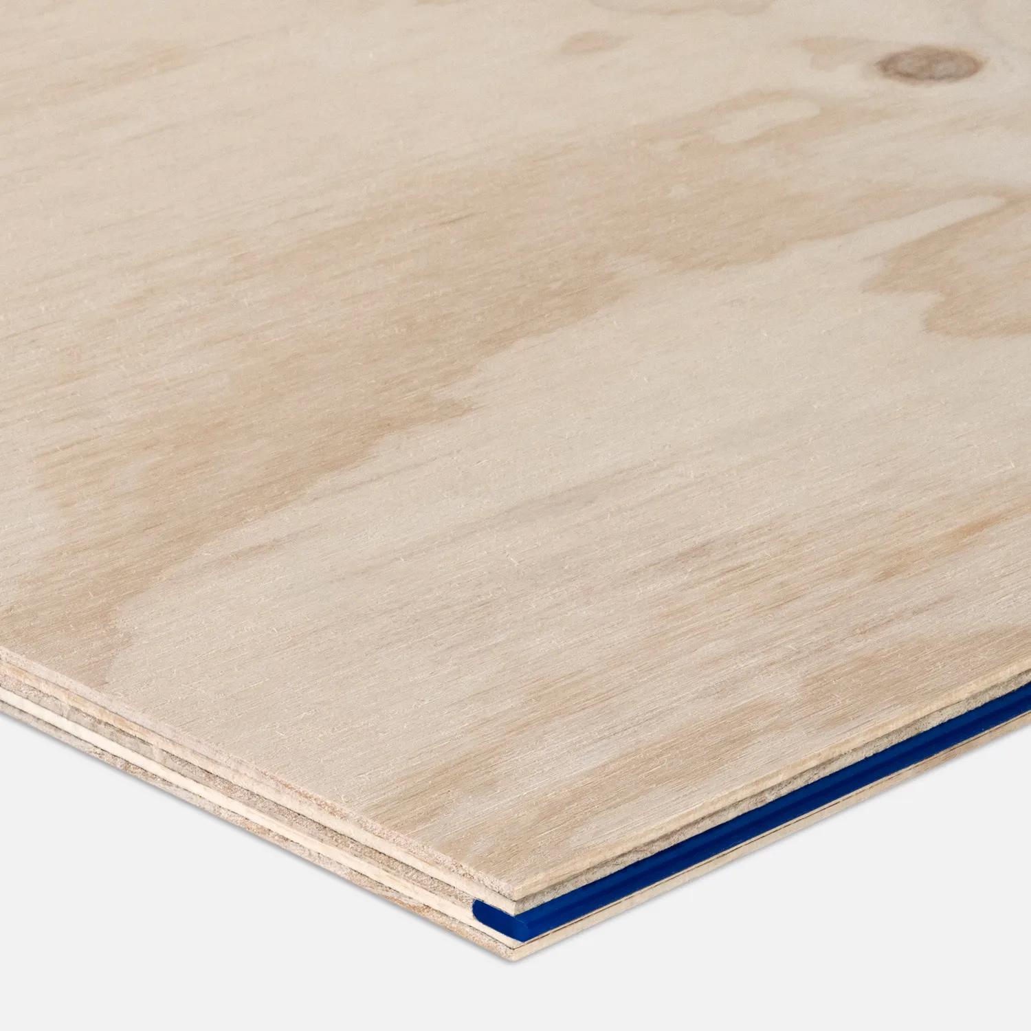 A STRUCTAply panel corner with blue tongue edge