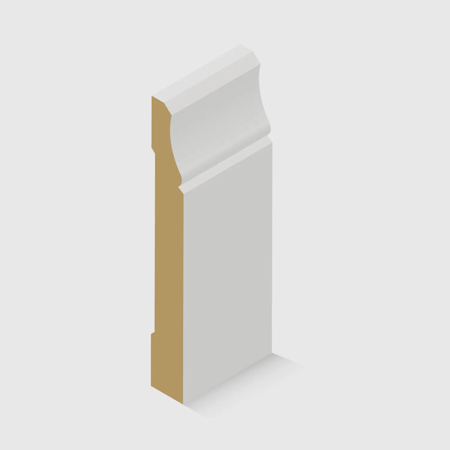 An MDF skirting board with an elegant concave curve along the top section 140 x 18mm